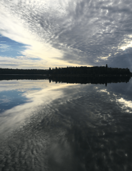 Silhouette View Of Lake