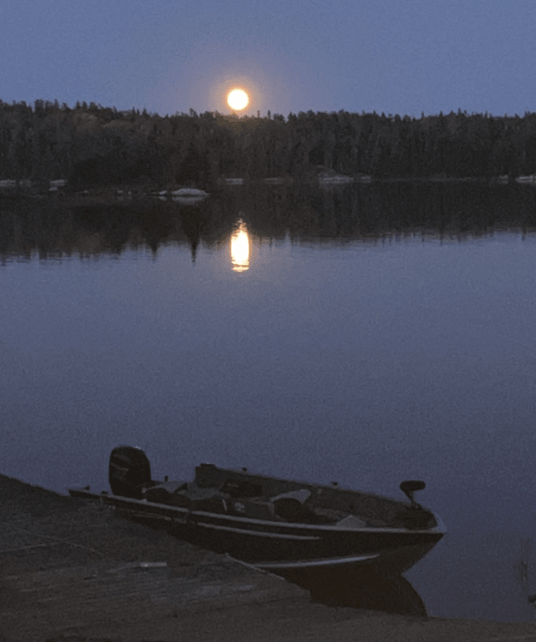 Moon Reflection On Lake