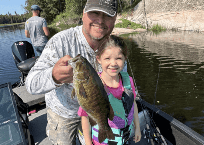 Man Fishing Catches Big Fish